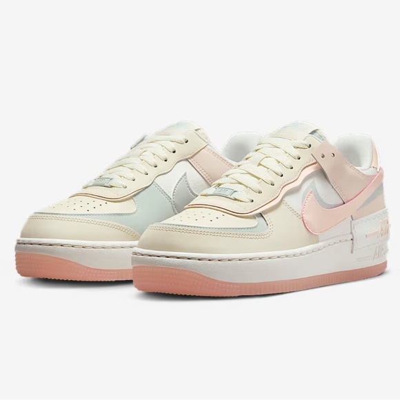New Nike Air Force 1 Shadow Size 9 Coconut Milk Light Silver Sail Crimson Tint - Picture 14 of 15